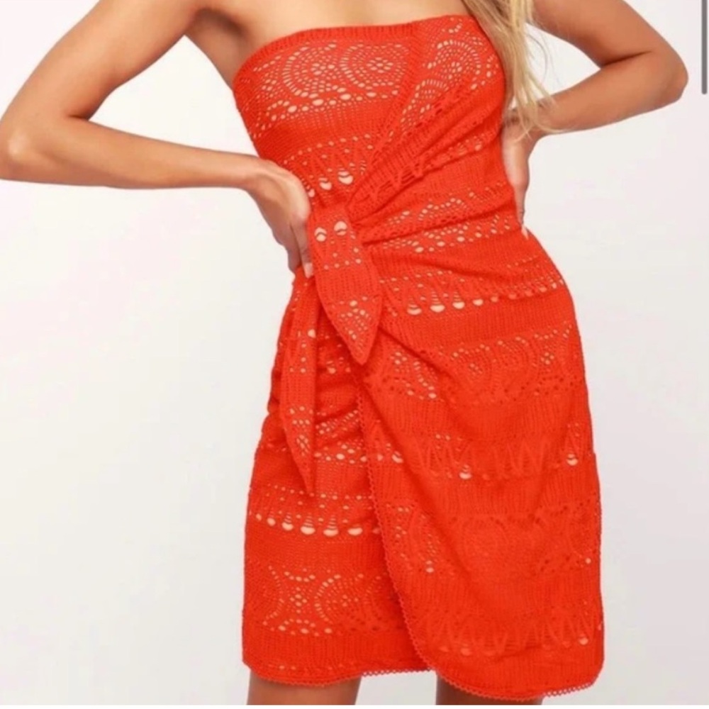 Women’s Small Free People Oceanside Strapless Crochet Mini Dress